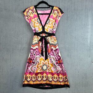 Eci New York Womens Sz 8 Silk Paisley Print Soft Lightweight Spring Summer Dress